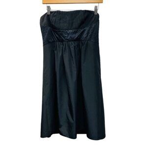 BCBGMaxazria Strapless Empire Waist Little Black Dress